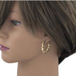 Náušnice zo 14k zlata, ohnutý obdĺžnik, dve farby