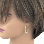 Náušnice zo 14k zlata, ohnutý obdĺžnik, dve farby