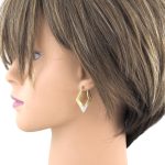 Náušnice zo 14k zlata, ohnutý obdĺžnik, dve farby