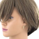 Náušnice zo 14k zlata, ohnutý obdĺžnik, dve farby