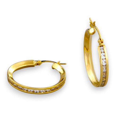 Náušnice zo 14k zlata, ohnutý obdĺžnik, dve farby