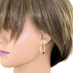 Náušnice zo 14k zlata, ohnutý obdĺžnik, dve farby