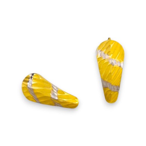 Náušnice zo 14k zlata, ohnutý obdĺžnik, dve farby