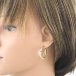 Náušnice zo 14k zlata, ohnutý obdĺžnik, dve farby