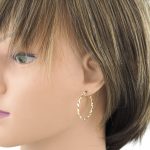 Náušnice zo 14k zlata, ohnutý obdĺžnik, dve farby