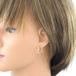 Náušnice zo 14k zlata, ohnutý obdĺžnik, dve farby