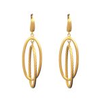 Náušnice zo 14k zlata, ohnutý obdĺžnik, dve farby