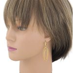 Náušnice zo 14k zlata, ohnutý obdĺžnik, dve farby