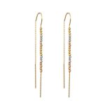 Náušnice zo 14k zlata, ohnutý obdĺžnik, dve farby