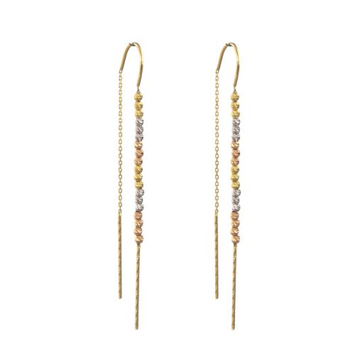 Náušnice zo 14k zlata, ohnutý obdĺžnik, dve farby