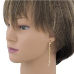 Náušnice zo 14k zlata, ohnutý obdĺžnik, dve farby