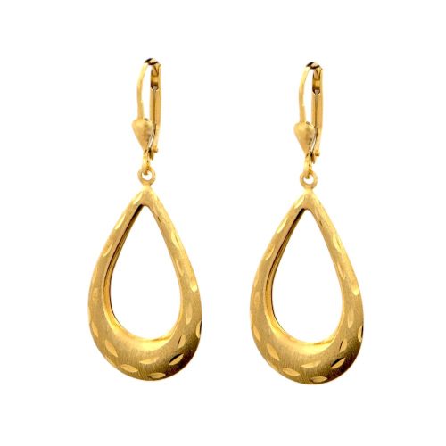 Náušnice zo 14k zlata, ohnutý obdĺžnik, dve farby