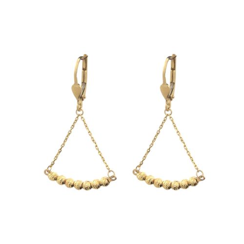 Náušnice zo 14k zlata, ohnutý obdĺžnik, dve farby