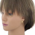 Náušnice zo 14k zlata, ohnutý obdĺžnik, dve farby