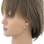 Náušnice zo 14k zlata, ohnutý obdĺžnik, dve farby