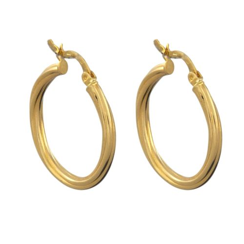 Náušnice zo 14k zlata, ohnutý obdĺžnik, dve farby