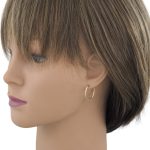 Náušnice zo 14k zlata, ohnutý obdĺžnik, dve farby