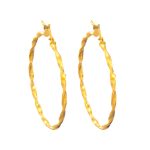 Náušnice zo 14k zlata, ohnutý obdĺžnik, dve farby