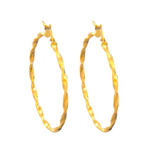 Náušnice zo 14k zlata, ohnutý obdĺžnik, dve farby