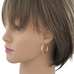 Náušnice zo 14k zlata, ohnutý obdĺžnik, dve farby