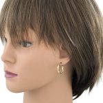 Náušnice zo 14k zlata, ohnutý obdĺžnik, dve farby