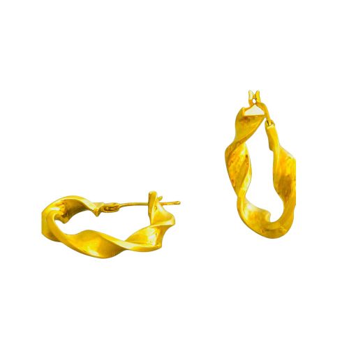 Náušnice zo 14k zlata, ohnutý obdĺžnik, dve farby