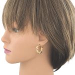 Náušnice zo 14k zlata, ohnutý obdĺžnik, dve farby