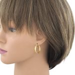 Náušnice zo 14k zlata, ohnutý obdĺžnik, dve farby