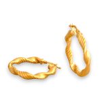 Náušnice zo 14k zlata, ohnutý obdĺžnik, dve farby