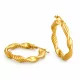 14k zlaté náušnice, extravagantný skrútený krúžok, 30 mm
