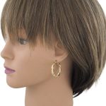 Náušnice zo 14k zlata, ohnutý obdĺžnik, dve farby