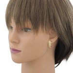 Náušnice zo 14k zlata, ohnutý obdĺžnik, dve farby