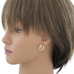 Náušnice zo 14k zlata, ohnutý obdĺžnik, dve farby