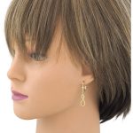 Náušnice zo 14k zlata, ohnutý obdĺžnik, dve farby