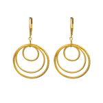 Náušnice zo 14k zlata, ohnutý obdĺžnik, dve farby