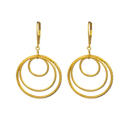 Náušnice zo 14k zlata, ohnutý obdĺžnik, dve farby