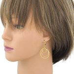 Náušnice zo 14k zlata, ohnutý obdĺžnik, dve farby