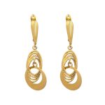 Náušnice zo 14k zlata, ohnutý obdĺžnik, dve farby