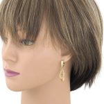 Náušnice zo 14k zlata, ohnutý obdĺžnik, dve farby