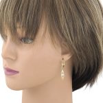 Náušnice zo 14k zlata, ohnutý obdĺžnik, dve farby