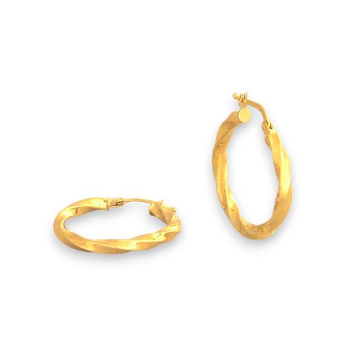 Náušnice zo 14k zlata, ohnutý obdĺžnik, dve farby