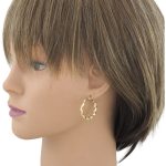 Náušnice zo 14k zlata, ohnutý obdĺžnik, dve farby