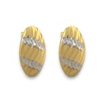 Náušnice zo 14k zlata, ohnutý obdĺžnik, dve farby