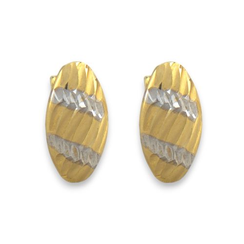 Náušnice zo 14k zlata, ohnutý obdĺžnik, dve farby