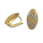 Náušnice zo 14k zlata, ohnutý obdĺžnik, dve farby