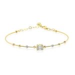 Náramok zo 14k zlata s krištáľom a guľôčkami