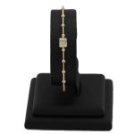 Náramok zo 14k zlata s krištáľom a guľôčkami