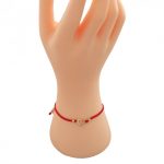 Náramok na hodinky zo 14k zlata s príveskom srdiečka zdobený kryštálmi