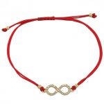 Náramok na hodinky zo 14 kt zlata s kryštálom zdobeným príveskom nekonečna