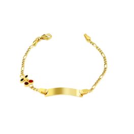   Náramok zo 14k zlata pre deti, gravírovateľný, s čerešňovou vsadkou